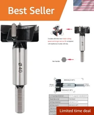 40mm 3-Cutter Tungsten Carbide Forstner Drill Bit for Woodworking Excellence