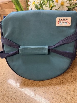 Pyrex Portables 4.5Qt Glass Bowl w/ Insulated Bag Turquoise Preowned
