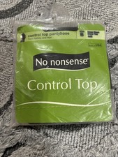 No Nonsense Control Top Panty Hose Size B Sheer Black A48 Made In USA Sheer Toe