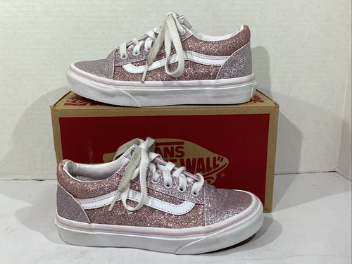 Sneakers Vans Youth Girls taglia 13 bicolore glitter orchidea vecchia scuola AJ 1109