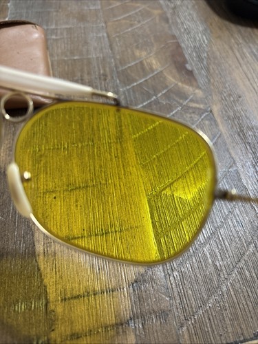 VINTAGE B&L RAY-BAN 1/10 12K GF KALICHROME SHOOTING AVIATOR SUNGLASSES And Case - Picture 5 of 13