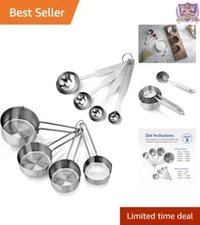 Elegant Stainless Steel 8-Piece Measuring Cups & Spoons Set - Precision Accurate
