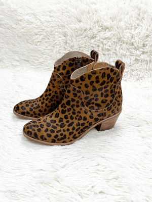 UGG Kingsburg Leopard Ankle Boot Bootie Block Heel Size 6