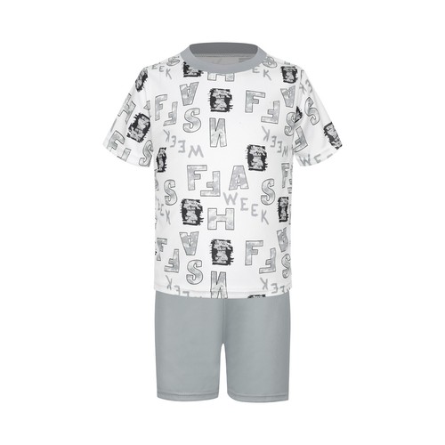 Boys Quick-Drying Sports Outfits Short Sleeve T-shirt with Athletic Shorts Set - Picture 28 of 42