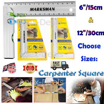 Carpenter Square Engineer Aluminium Wasserwaage Messen rechter Winkel Lineal 6 Zoll/12 Zoll