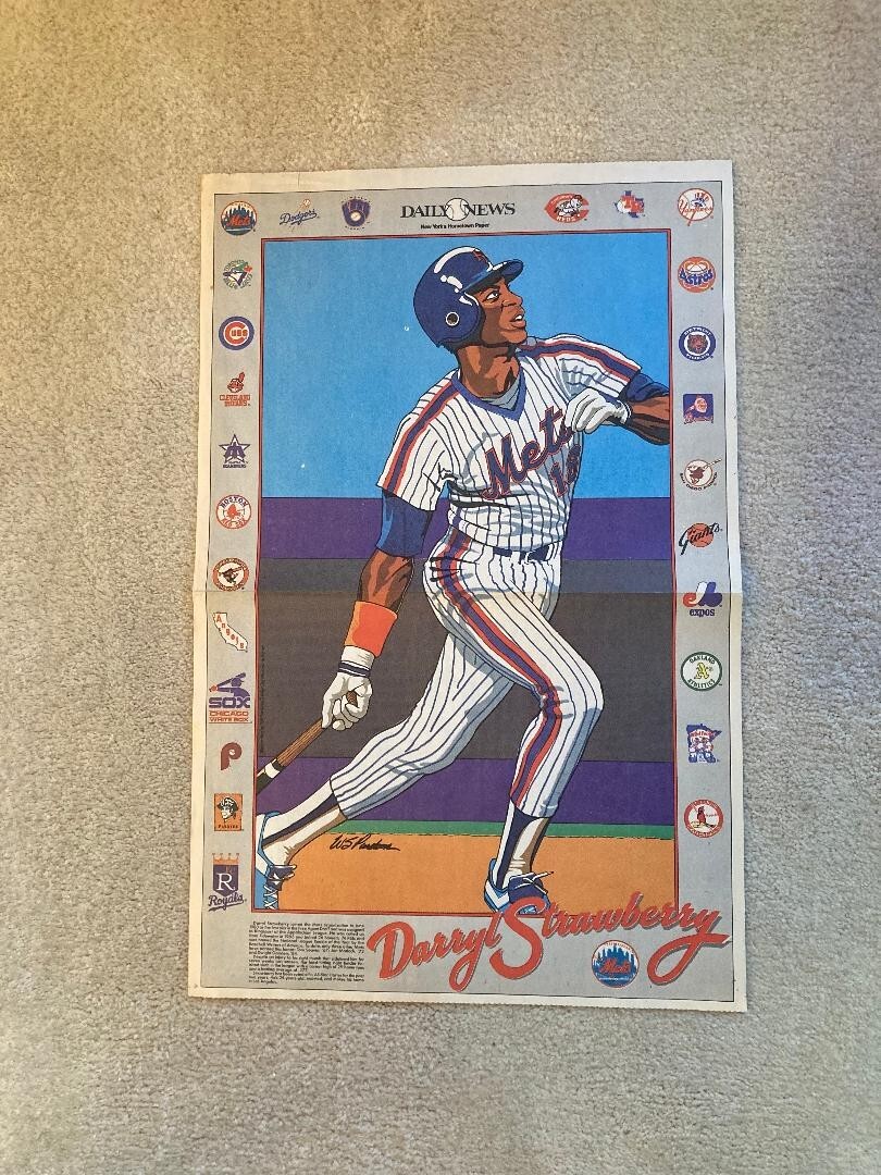 DARRYL STRAWBERRY- NY METS - NY DAILY NEWS INSERT POSTER – BILL