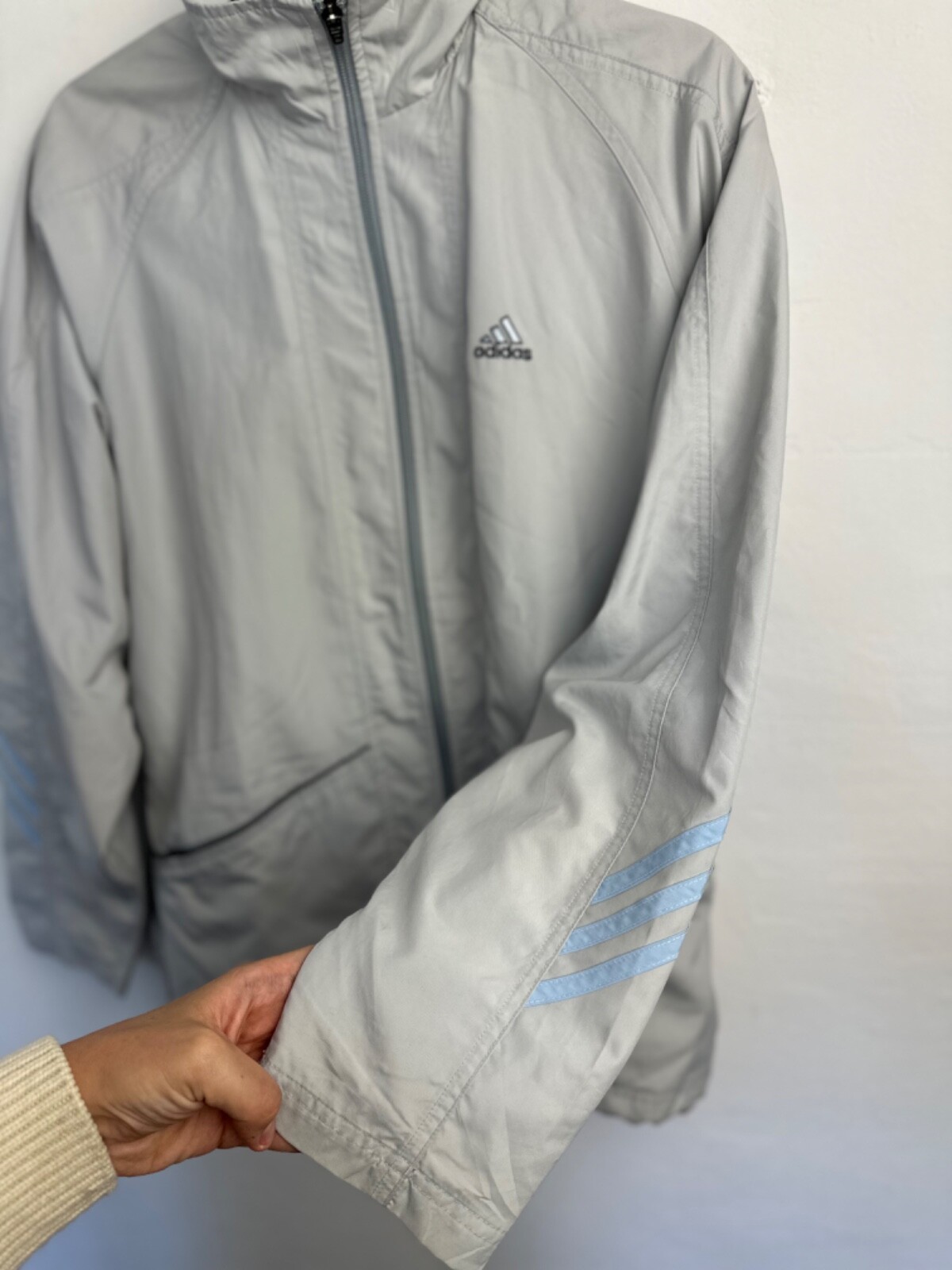 Vintage Adidas Blue Full Zip Windbreaker Track Jacket - Women's UK Size 14 image 4