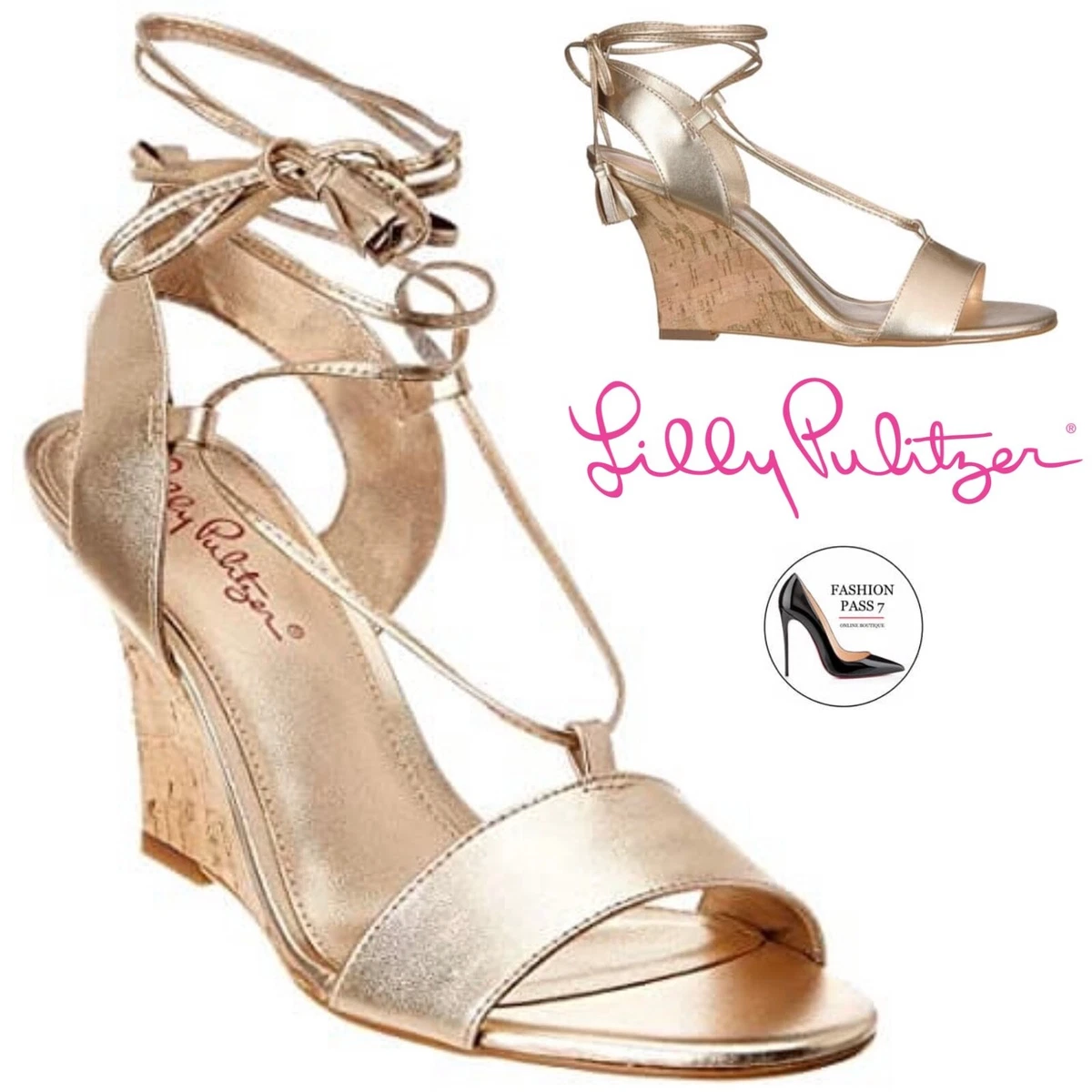 Lilly pulitzer cork wedges clearance