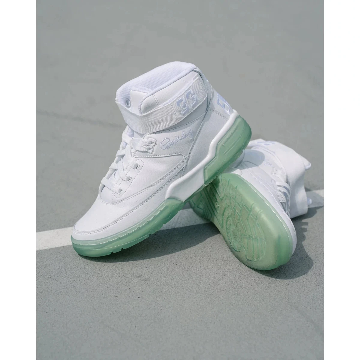 Patrick ewing clearance shoes all white