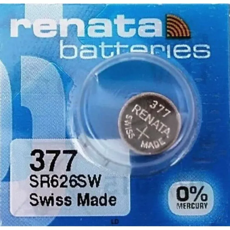 Renata 377 1.55v Watch Cell Batteries SR626SW Mercury Free Silver