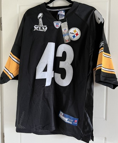 TROY POLAMALU REEBOK ON FIELD SUPER BOWL XLV STEELERS JERSEY SIZE 50 With TAGS - Picture 5 of 8
