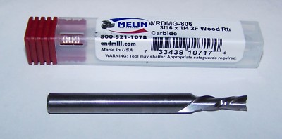 3/16'' (.1875)  CARBIDE ROUTERS 2 FLUTE DOWN CUT - 1/4'' SHANK 10717
