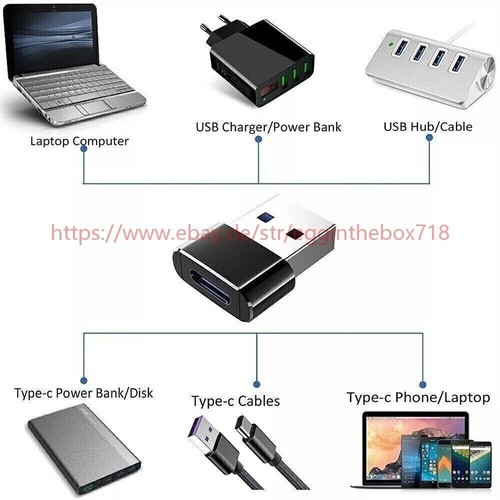 2PACK USB C 3.1 Type C Femelle vers USB 3.0 Type A Mâle Port Convertisseur Adaptateur NEUF - Photo 2 sur 7