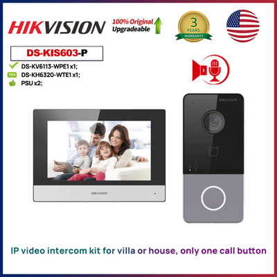 Hikvision 2MP IP Video Intercom Kit Security Outdoor 2 Way Audio DS-KIS603-P USA