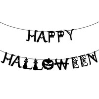 Happy Halloween Girlande In Schwarz Horror Grusel HäNge Dekoration FüR Halloween