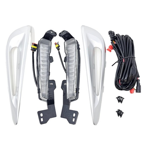 LED Fog Light Kit For 2019-2022 Toyota Prius White DRL Amber Signal Silver Bezel - Picture 2 of 21