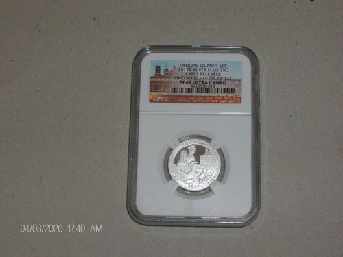 2017 NGC PF69 Silver Ellis Island NP Quarter Early Release (From 10 Coin Set)