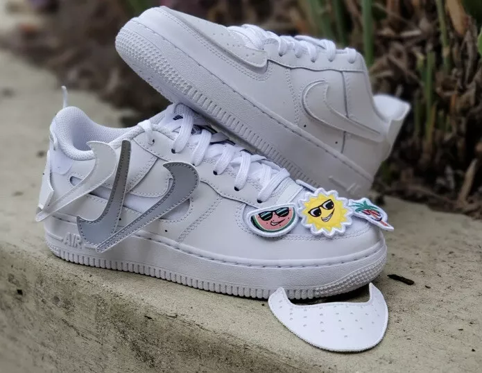 Nike air force 1 (1/1) with removable patches, Women's Fashion