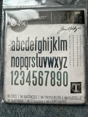 SIZZIX 96 THINLITS DIES ALPHANUMERIC CLASSIC LOWER TIM HOLTZ AUFBEWAHRUNGSKOFFER 664224