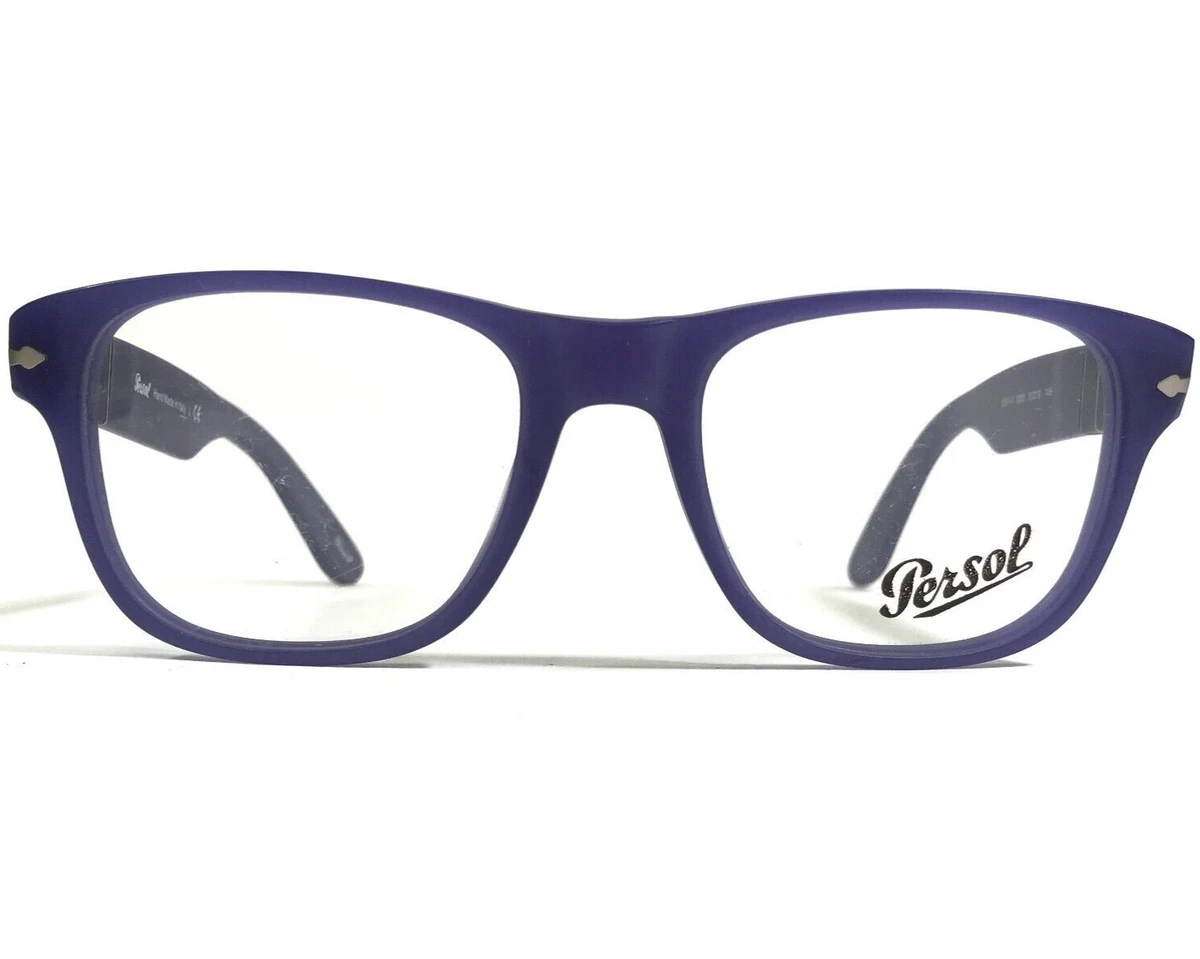 Persol Eyeglasses Frames 3051 V 9003 Matte Blue Square Side Logos 52 19 145