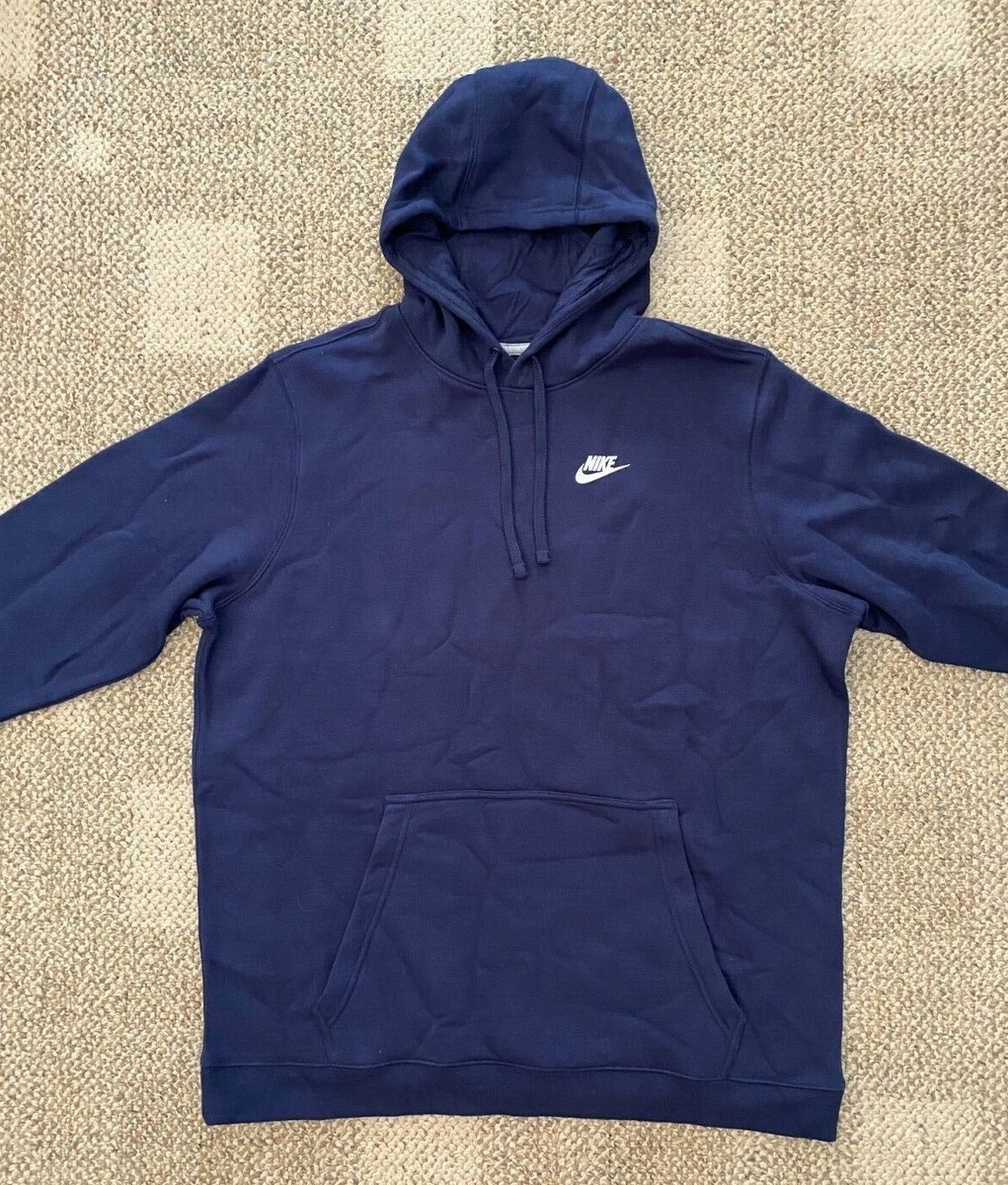 Nike Hoodie Sweatshirt Sportswear Pullover Solid Navy Blue