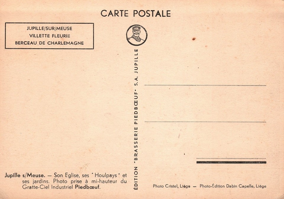 CONTINENTAL SIZE POSTCARD BELGIUM JUPILLE RUE DE VISE TRAM LINES CAR