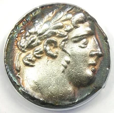 Phoenicia Tyre AR Shekel Bible Silver Melkart Coin 93 BC - ANACS XF45 (Ch EF)