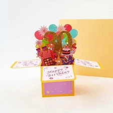 Happy 30th Birthday Surprise Box - Pop Up Birthday Greeting Card with Envelope