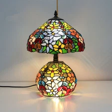 Tiffany Style Table Lamp Stained Glass Home Hotel Child and Mother Desk Light