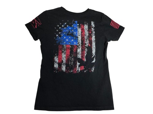 Grunt Style Eagle USA Patriotic Flag Black Tee Shirt Kids Boys XL - Picture 2 of 3