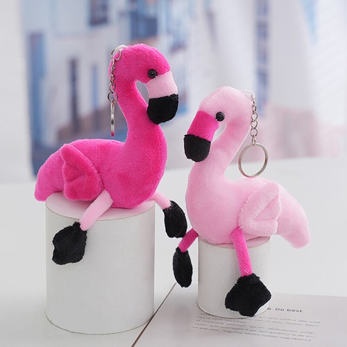 SAFIGLE 2 Pack Mini Pink Flamingo Stuffed Animals - Plush Keychain Toy, Flamingo Party Favors, Decor For Girls, Women, Kids (About 4" Tall)