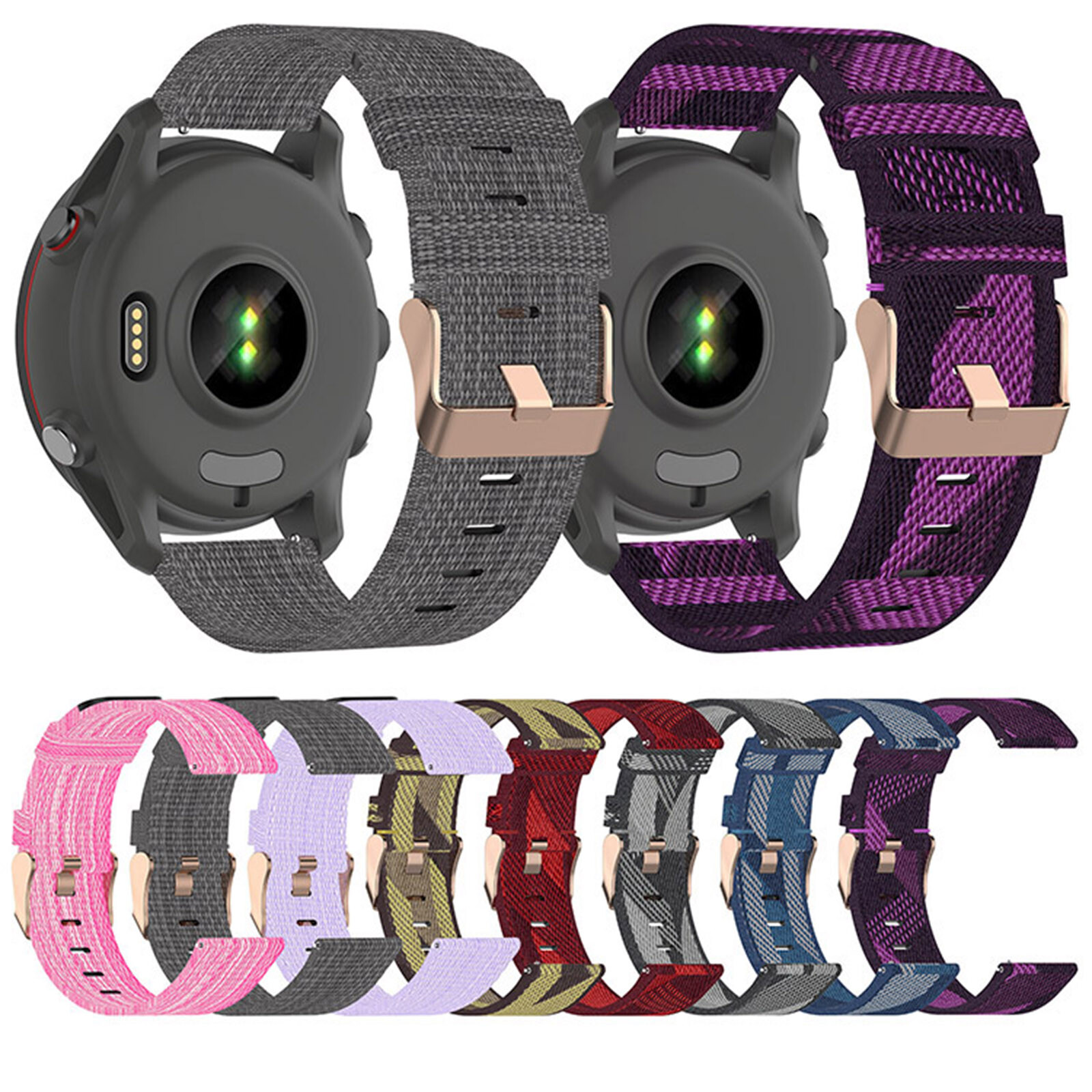 18/20/22mm Watch Strap for Garmin Forerunner 255S - Durable Replacement Band-image