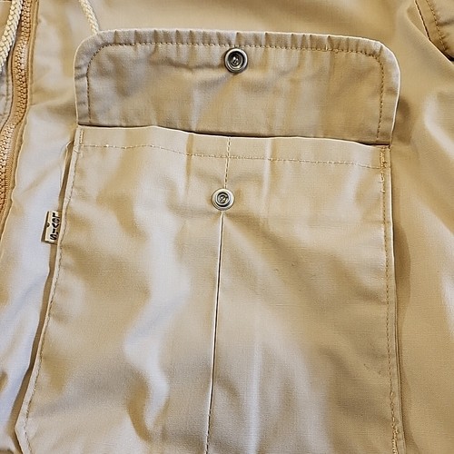 Levi’s Jacket Zip Up Hooded Women's Vintage Short Beige Snap Pockets Large - Picture 10 of 19