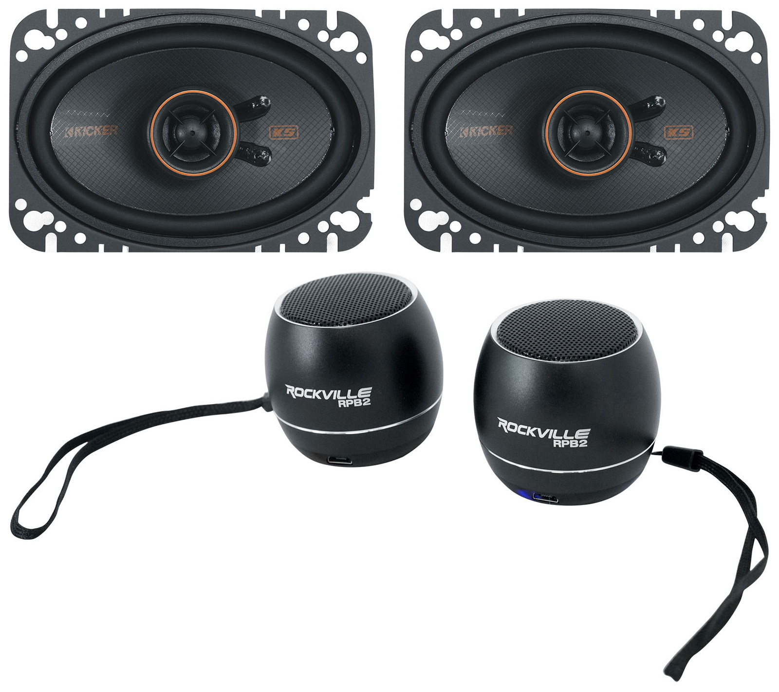 2 Автомобильные колонки Kicker 51KSC4604 4x6 75 Вт Домашние колонки Bluetooth KSC4604 KSC460