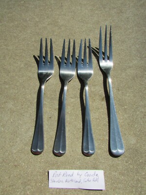 ONEIDA Set 4 POST ROAD 3 Tine Forks Salad Northland Stainless Steel Center Line