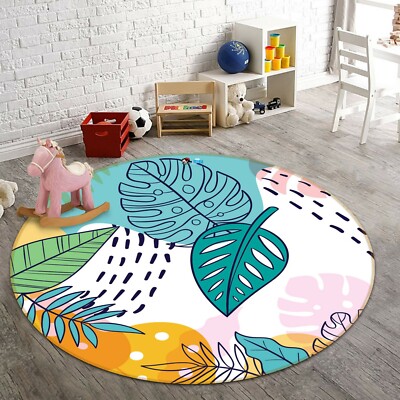3D Leaves Illustration NAO5870 Game Rug Mat Elegant Photo Carpet Mat Fay