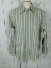 Calvin Klein Gray Yellow Striped Collared Long Sleeve Button Shirt 16 1/2