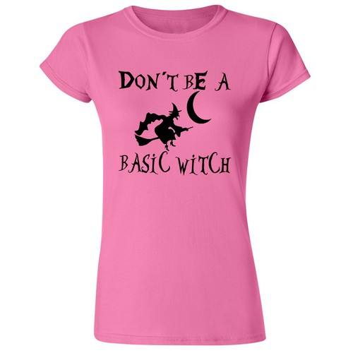 CAMISETA NEGRA Logotipo Don't Be Basic Bruja Dama Halloween Camiseta Halloween Boo - Imagen 6 de 8