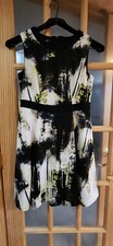 Nine West Black White & Green Dress Size 6 Stretchy