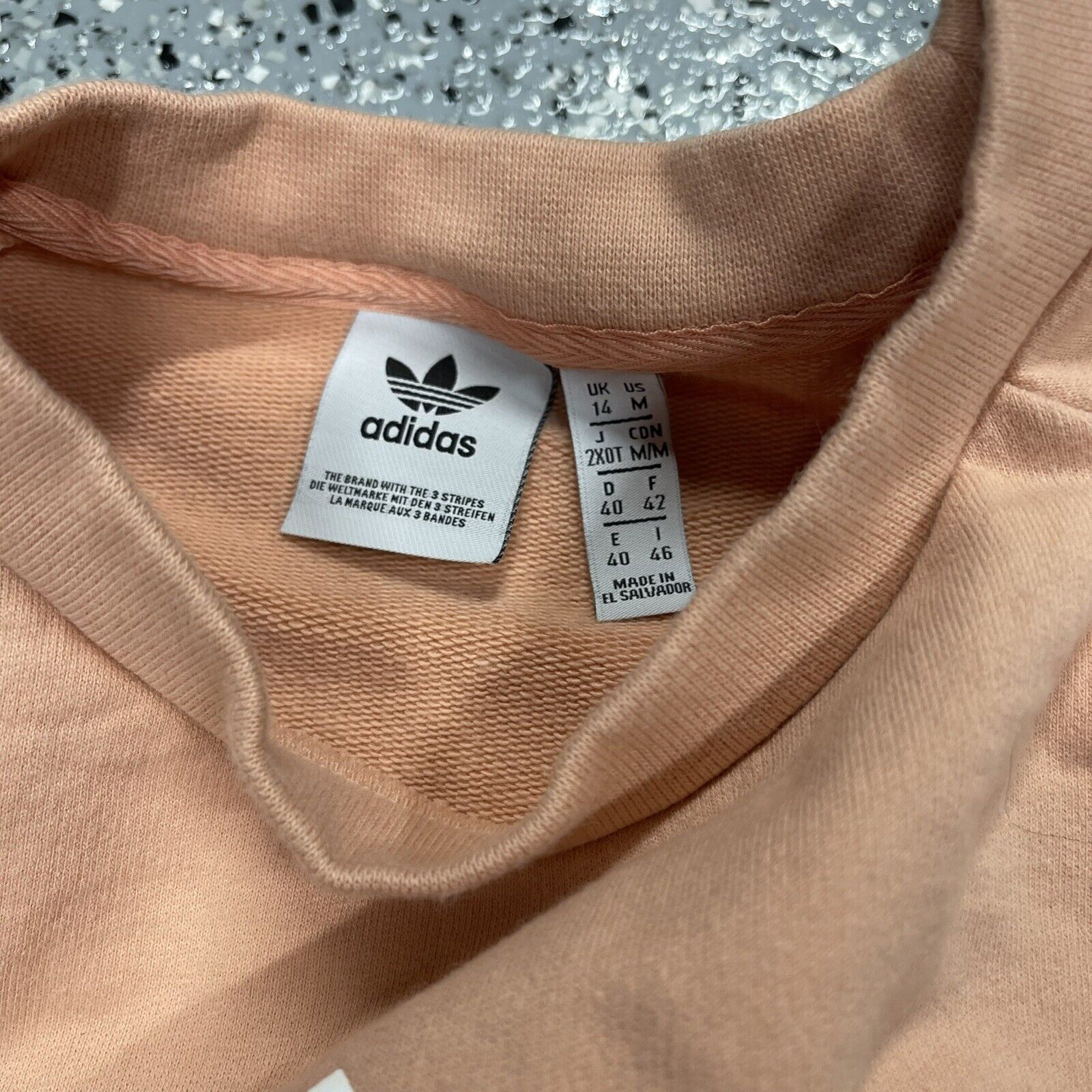 Adidas Crewneck Sweatshirt Peach Big Logo Size Me… - image 4