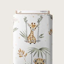 Safari Animals Fabric Kids , Jungle, 100% cotton ,  160 cm 64'' baby, adventure