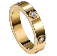 Women Ring Wedding Band Cubic Zirconia Silver Gold Plated Ring Jewelry Gift