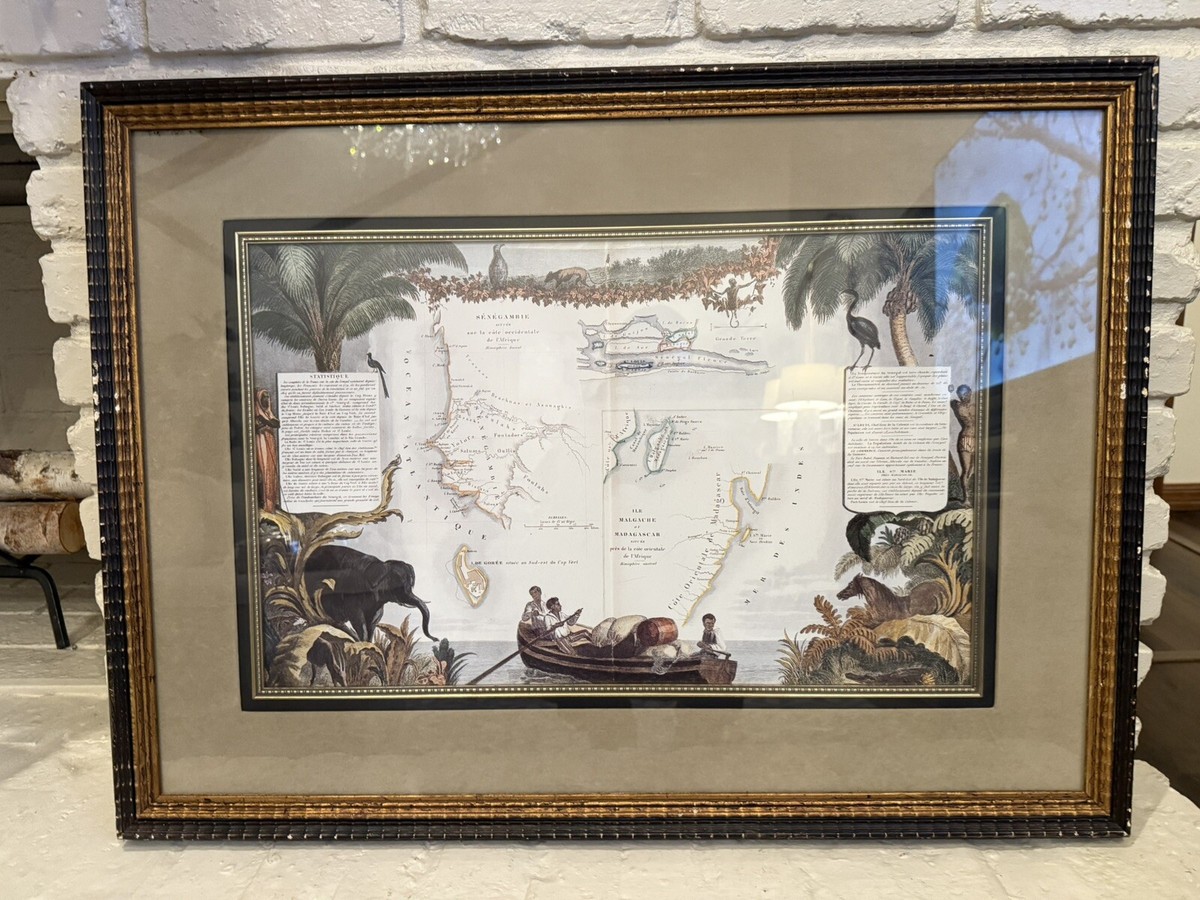 1848 Levasseur Map of Senegal, Gambia and Madagascar | eBay