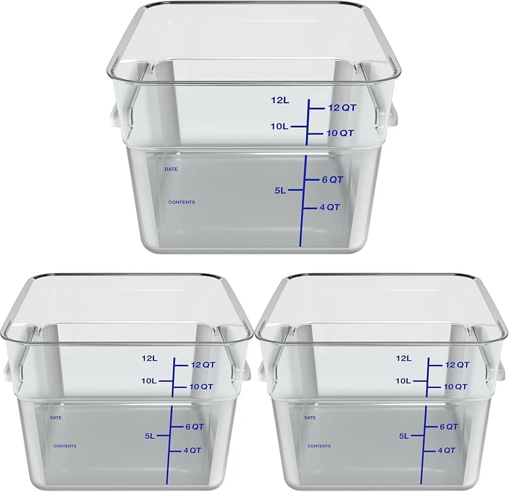 Stackable 12Qt Clear Food Storage Containers - Pack of 3 for Catering & Buffets
Opens in a new windo
