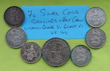48g Silver UK 7x Shilling Half crowns Victoria George V (High Grades) 1887-1946