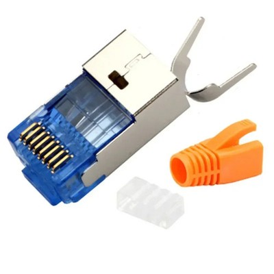 CAT7 RJ45 Netzwerkstecker Shield 50er Pack Kabeladapter Männlich