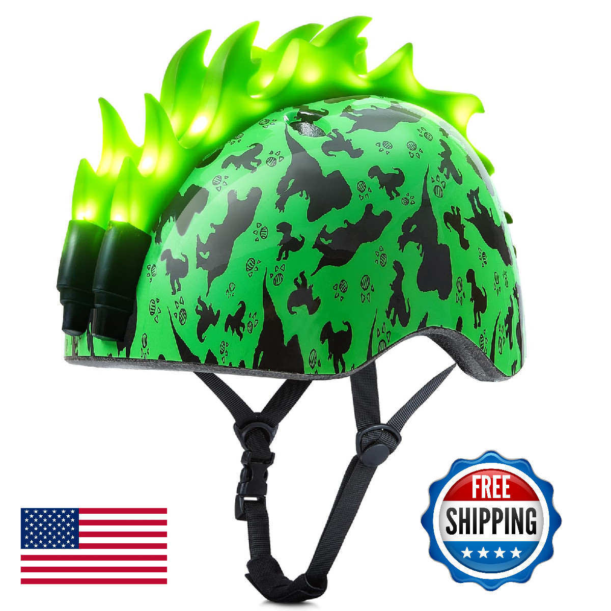 Toddler Bike Helmet with LED Lights, Kids Helmet for Boys 3-