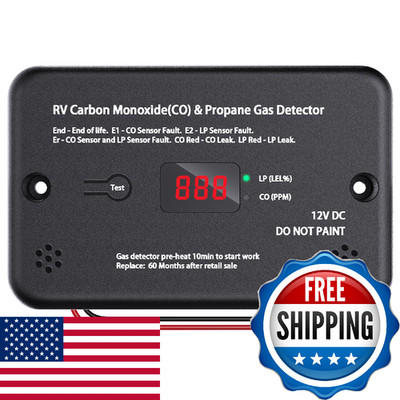 RV Carbon Monoxide & Propane Gas Alarm, Dual CO/LP Detector with Separate LCD In