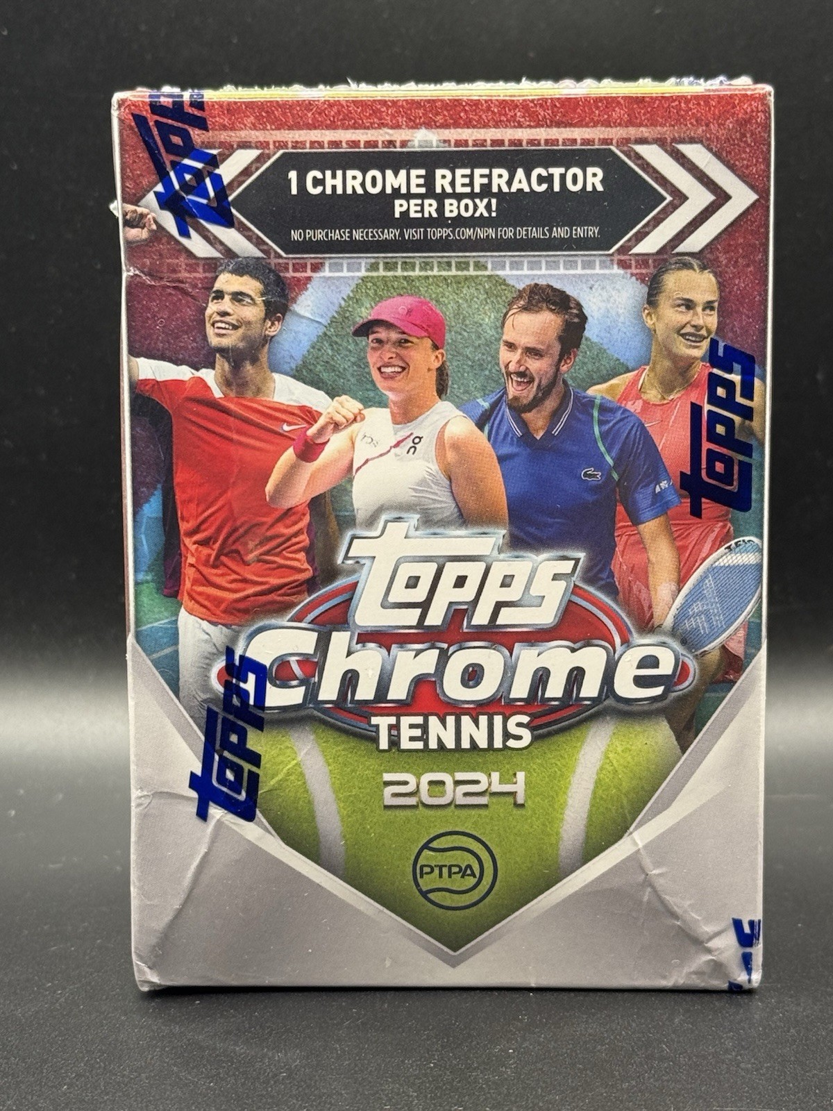 New 2024 Topps Chrome Tennis Factory Sealed 7 Pack Blaster Box 28 Cards