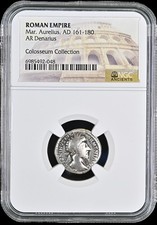 Roman Empire Marcus Aurelius AR Silver Denarius AD 161-180 NGC CERTIFIED GENUINE
